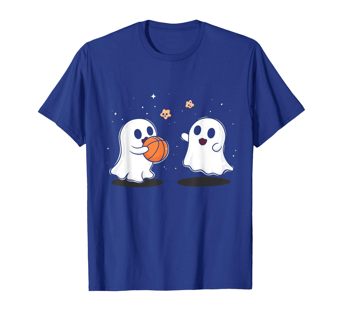 Cute Ghost Playing Basketball Funny Halloween T-Shirt