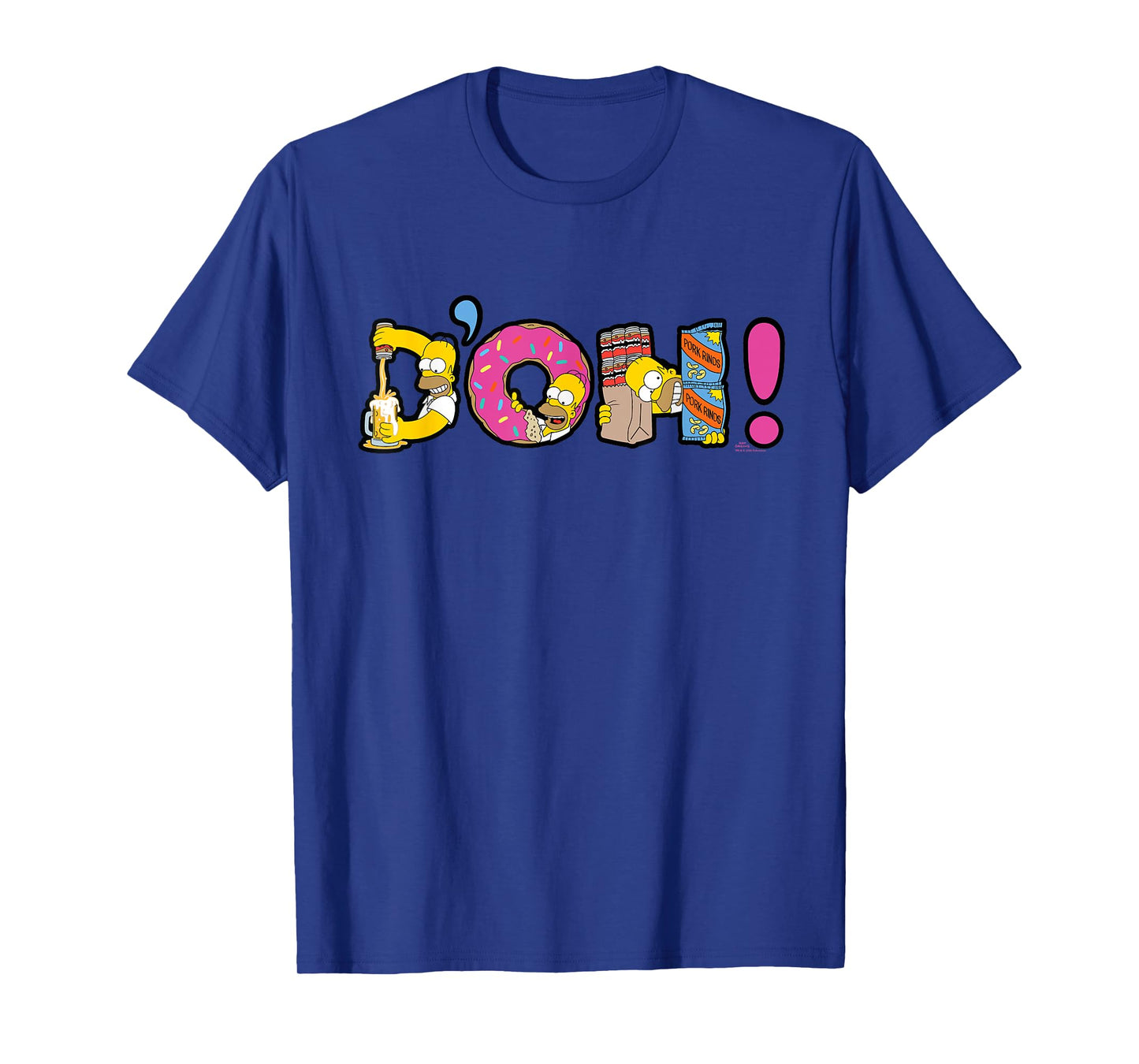 The Simpsons Homer Simpson Beer and Donuts Letters DโOH! T-Shirt