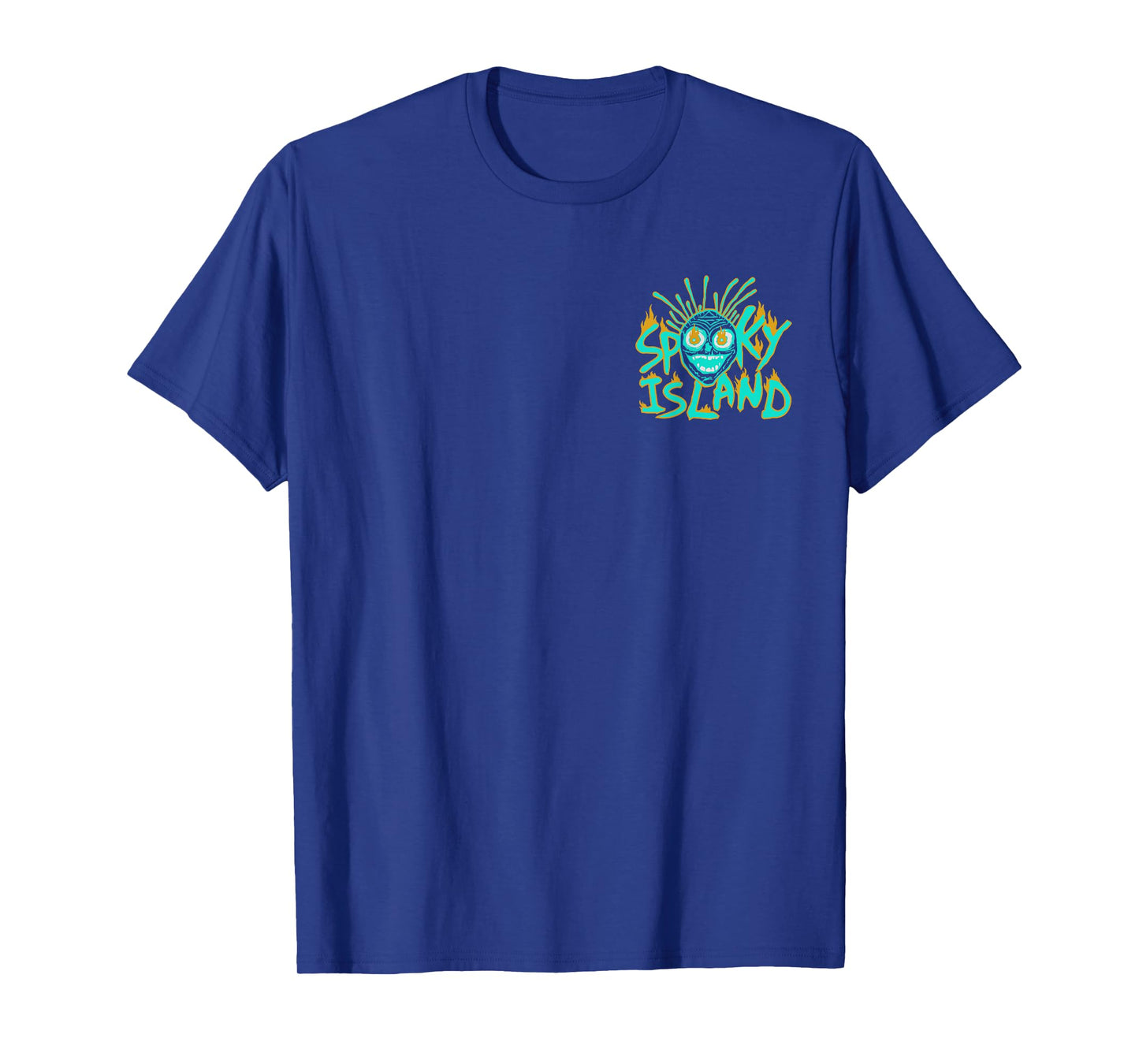 Retro Spooky Skull Funny Halloween 2 Sided T-Shirt