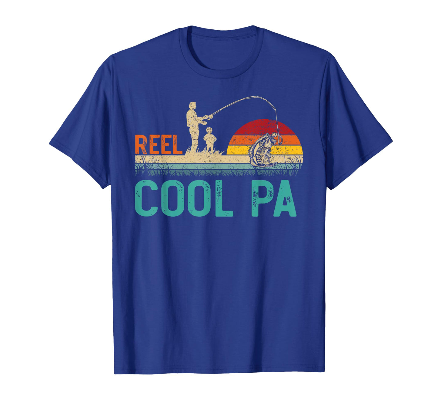 Mens Reel Cool Pa Vintage Retro Fishing Father's Day T-Shirt