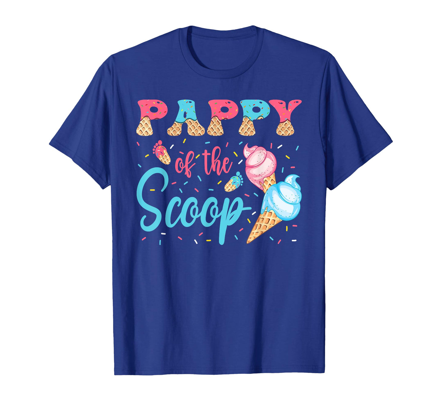 Pappy Of The Scoop Ice Cream Gender Reveal Baby Shower T-Shirt