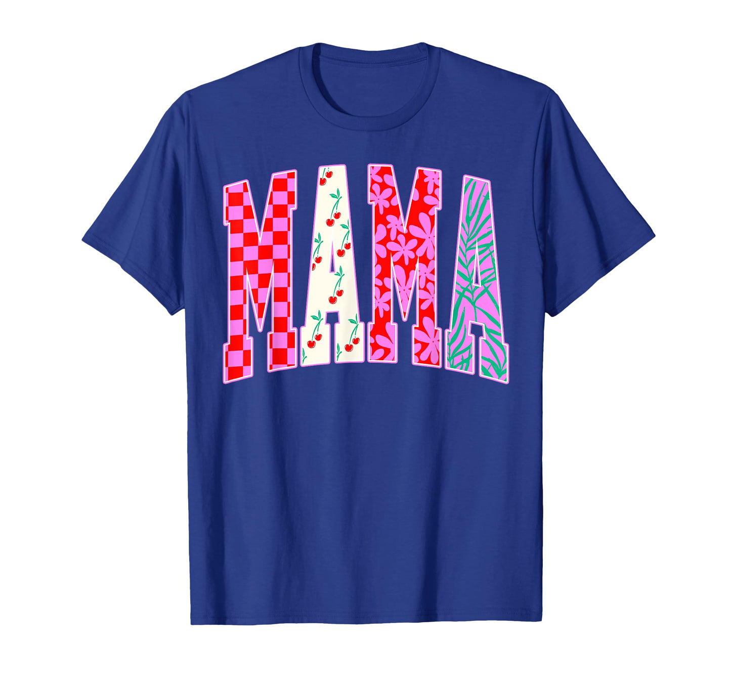 Mama Trendy Checkered Cherries Bow Halloween Family Matching T-Shirt