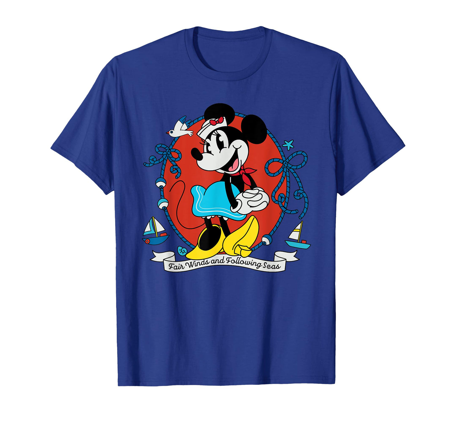 Disney Cruise Sailor Minnie Mouse Fair Winds Vacation at Sea T-Shirt