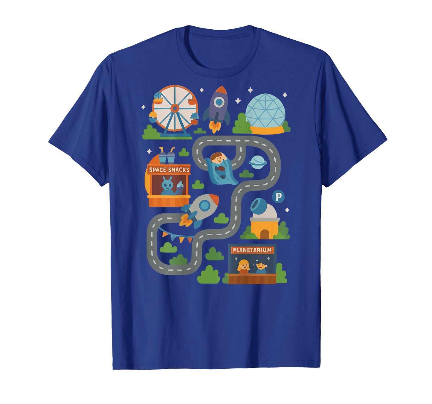 Cool space Playmat Car Race Track Dad and Kid Time T-Shirt
