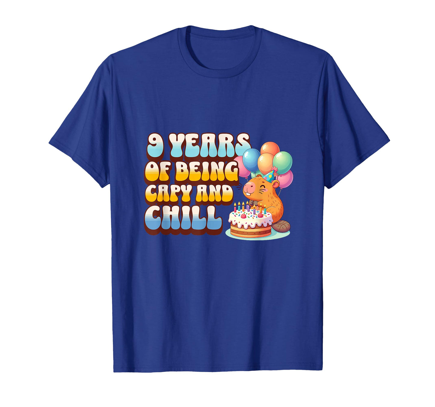 9 Years Capy Bday Cute Capybara 9th Birthday Party Kids T-Shirt