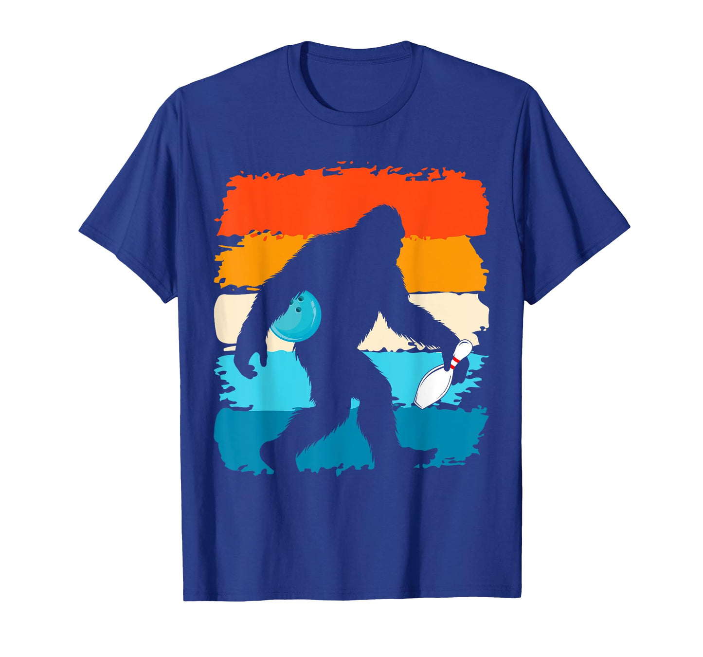 Bigfoot Sasquatch Bowling Retro Bowler Team Men Women T-Shirt