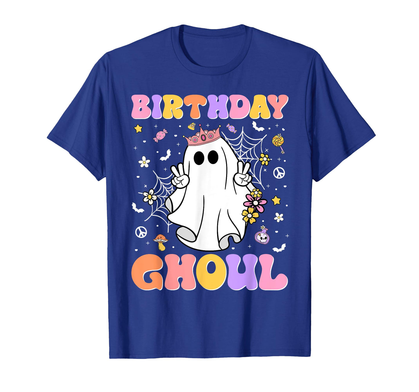 Groovy Ghost Birthday Ghoul Halloween Party Kids Girls T-Shirt