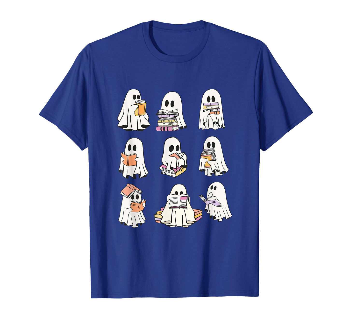 Funny Boo Ghost Reading Book Halloween Spooky Season T-Shirt