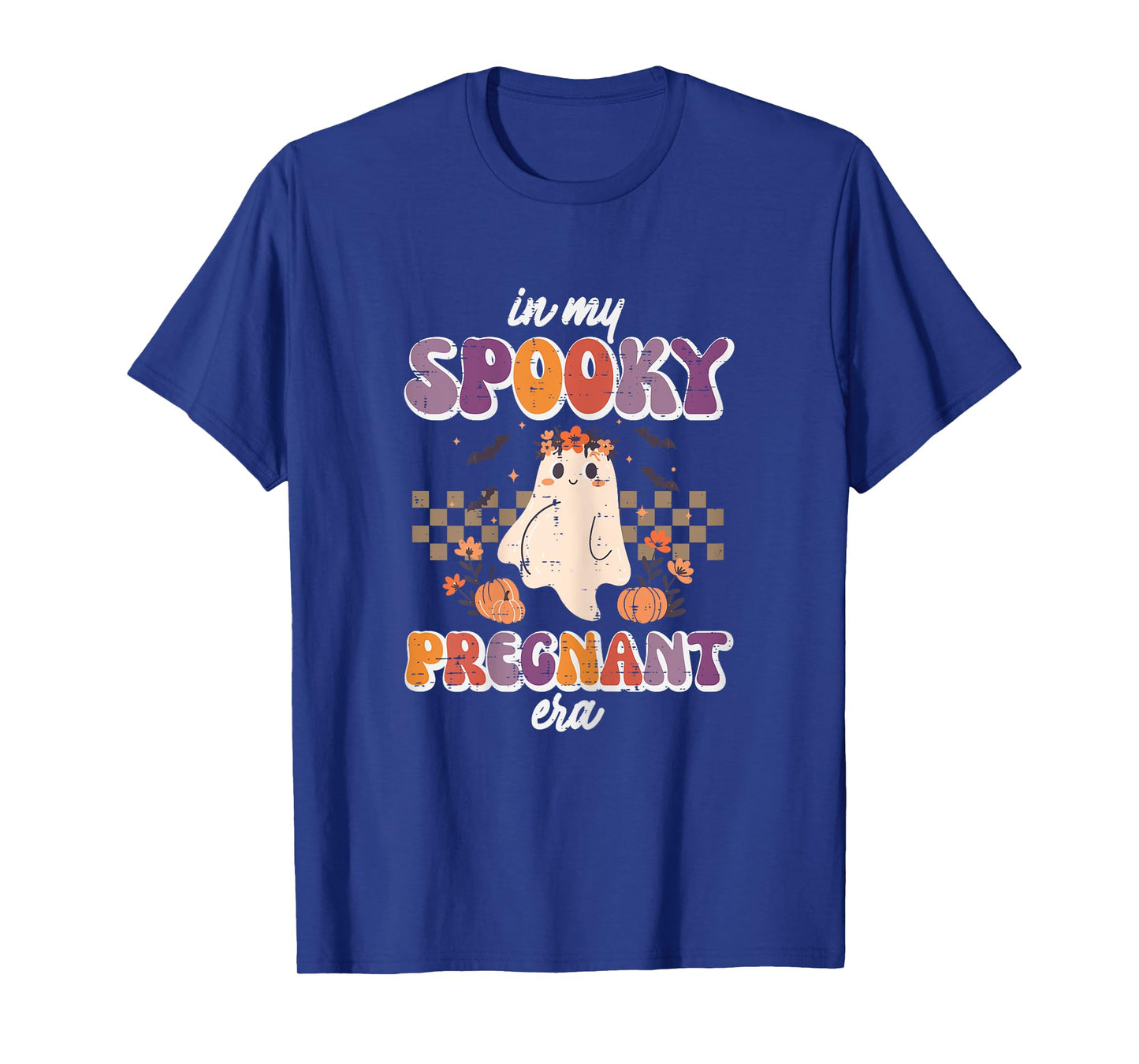 Halloween My Spooky Pregnant Era Retro Ghost Costume Women T-Shirt