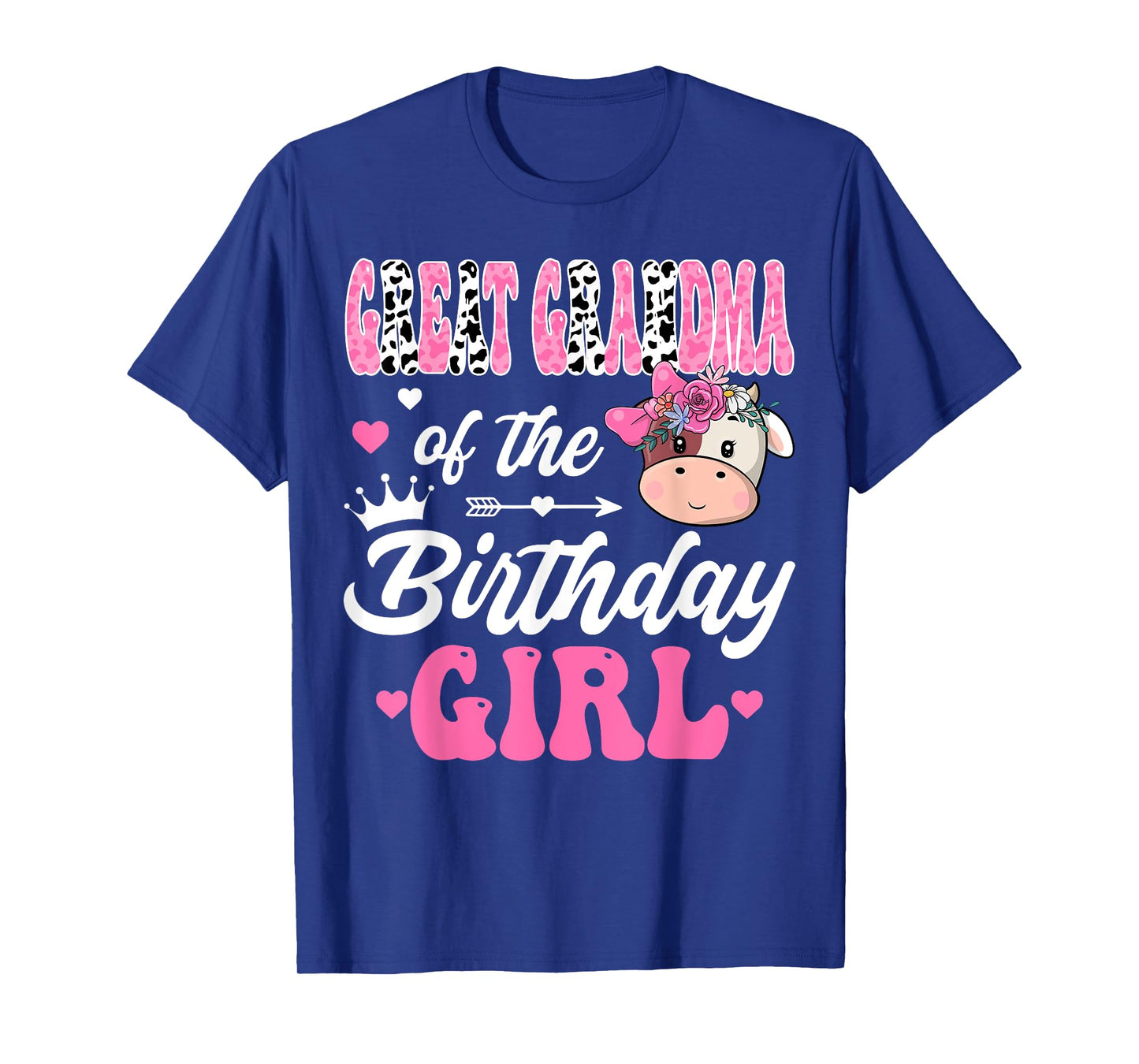 Great Grandma Of The Birthday Girl Farm Cow 1St Bday Girl T-Shirt