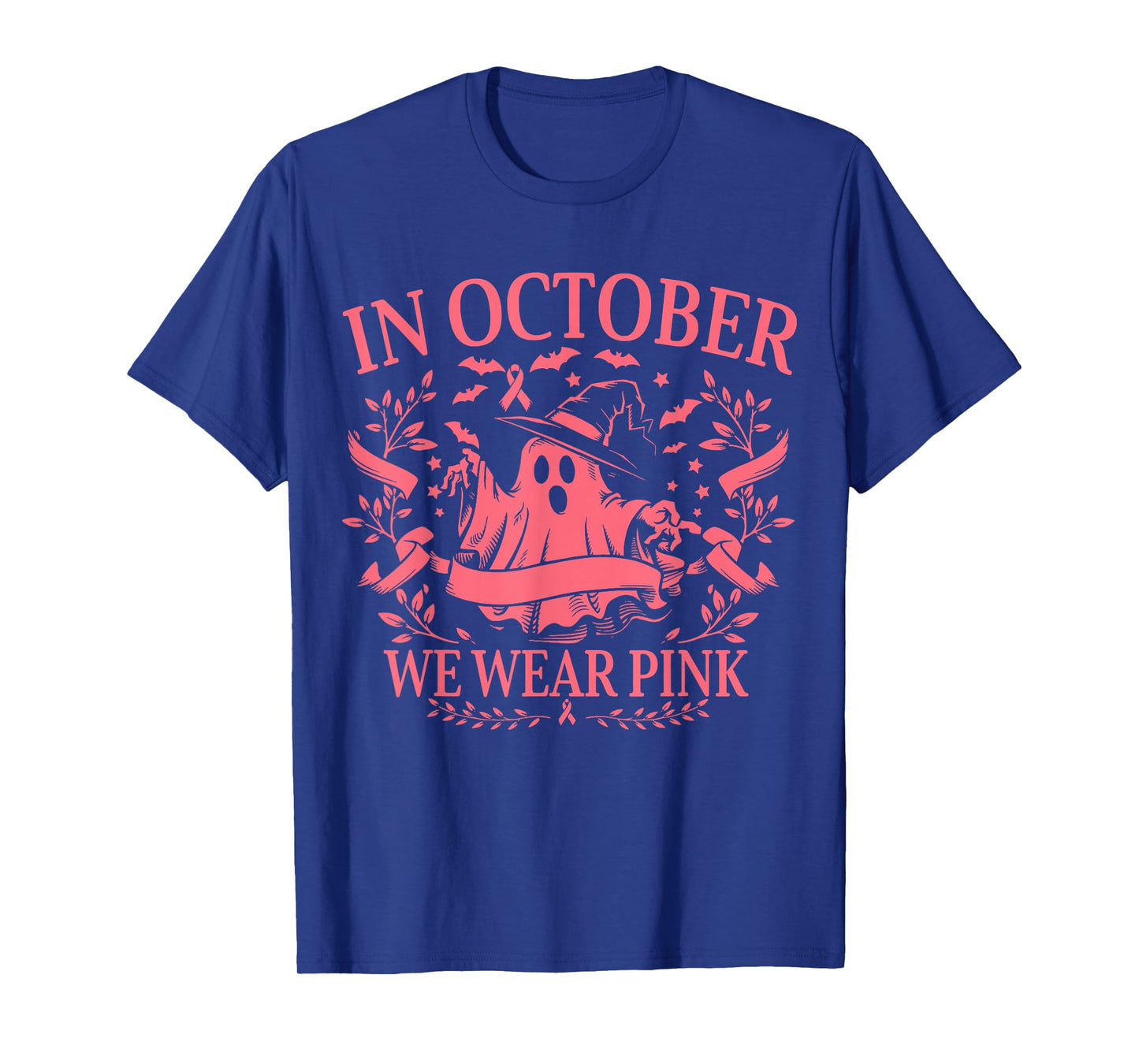 Breast Cancer Awareness In October We Wear Pink Halloween T-Shirt
