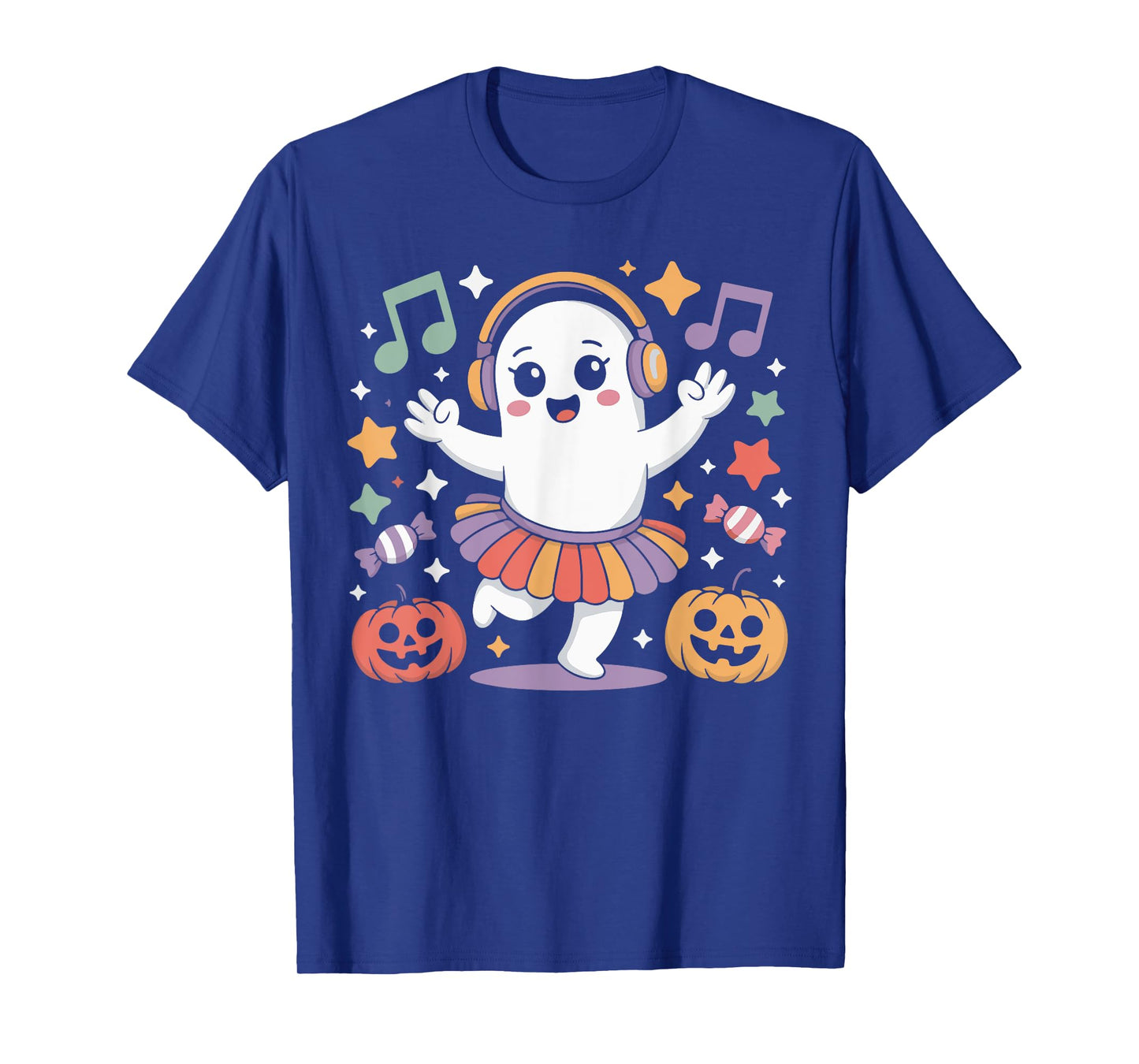 Spooky Halloween Ghost Ballerina With Candy And Music Men T-Shirt