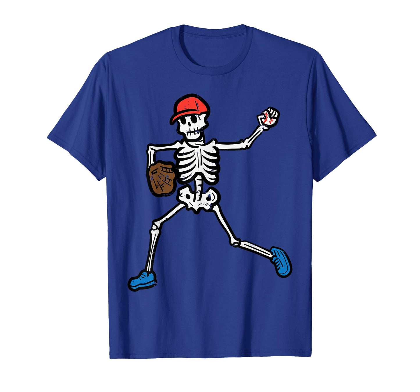 Halloween Baseball Pitcher Skeleton Costume Boys Kids Men T-Shirt