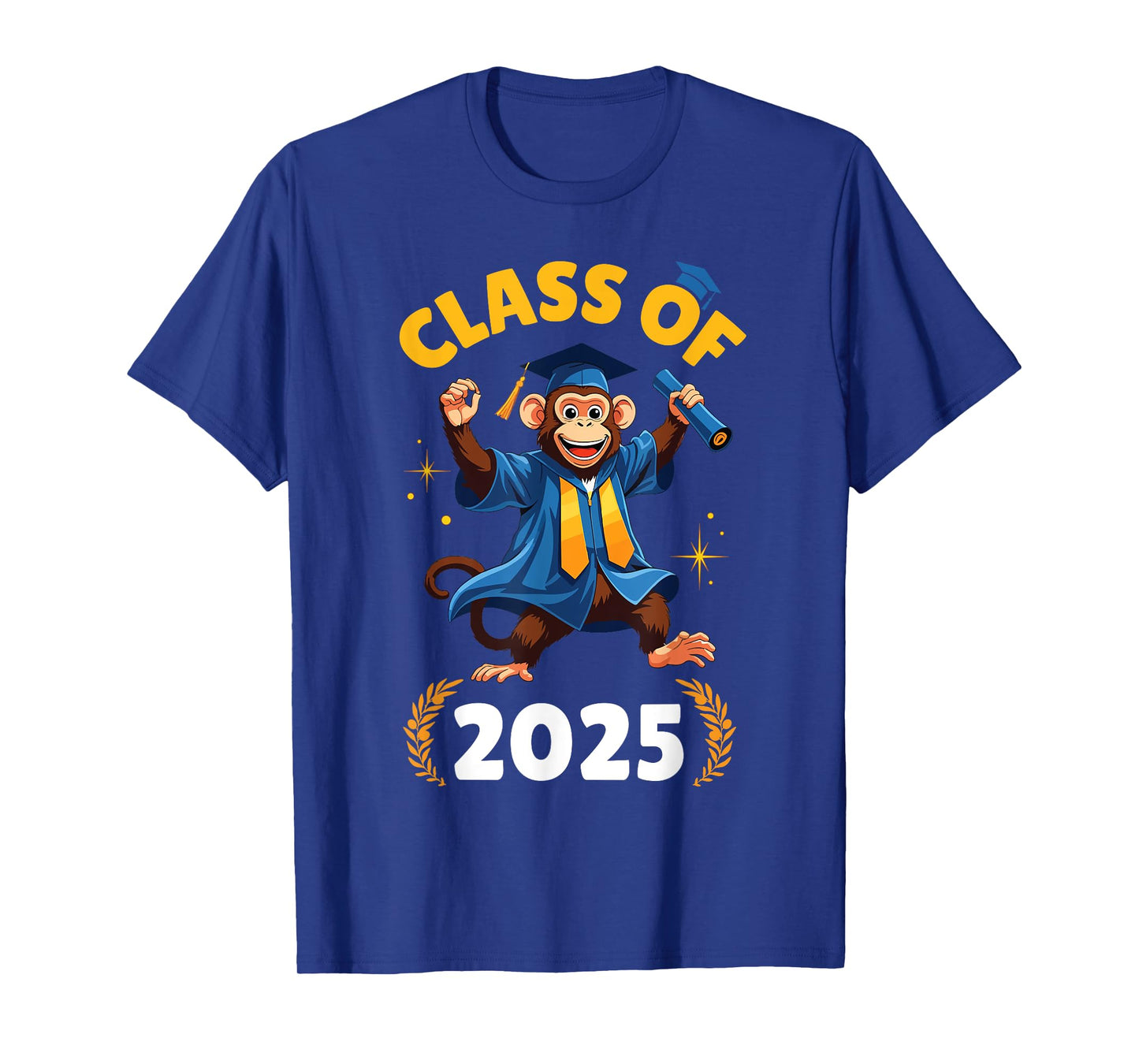 Monkey Senior Class Of 2025 Graduation Day School College T-Shirt