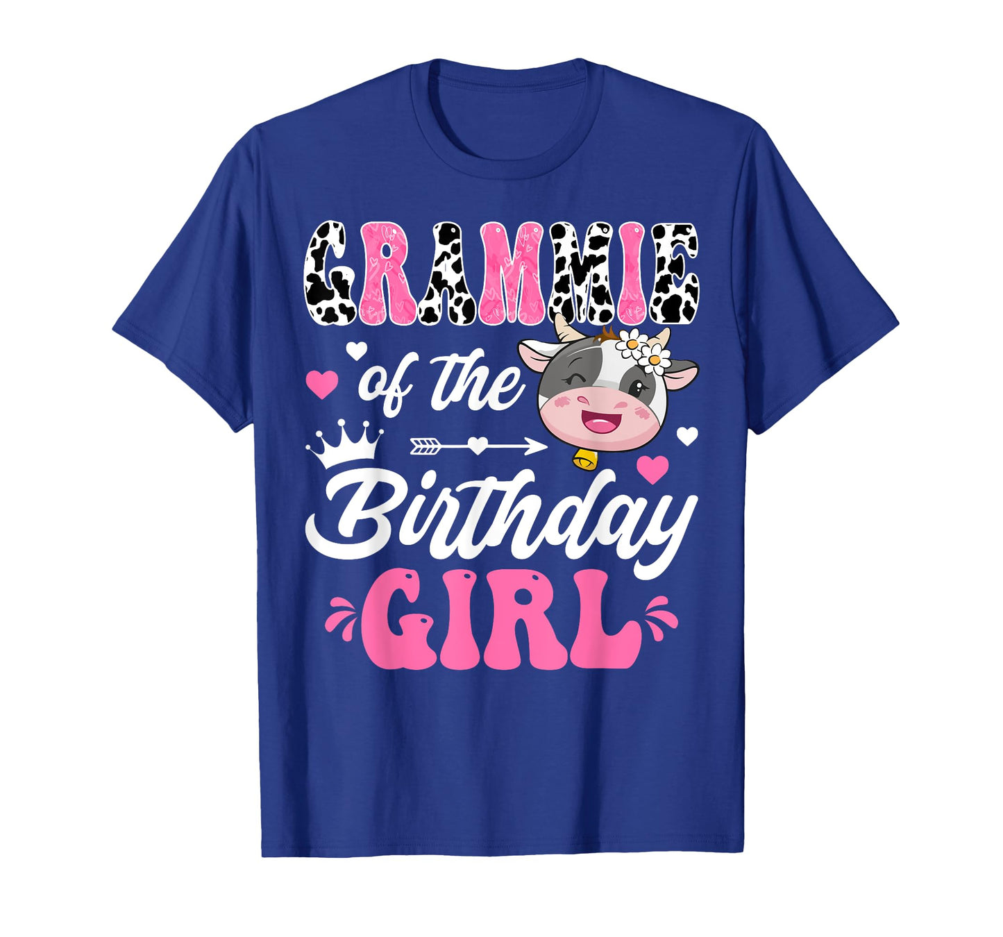 Grammie Of The Birthday Girl Cute Cow Farm 1St Birthday T-Shirt