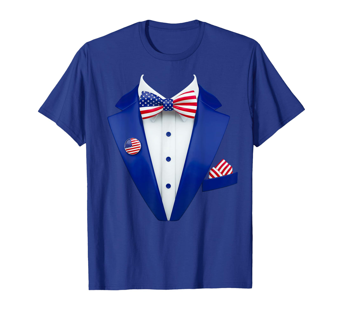 Patriotic Tuxedo with Tie A Funny USA Design for Weddings T-Shirt