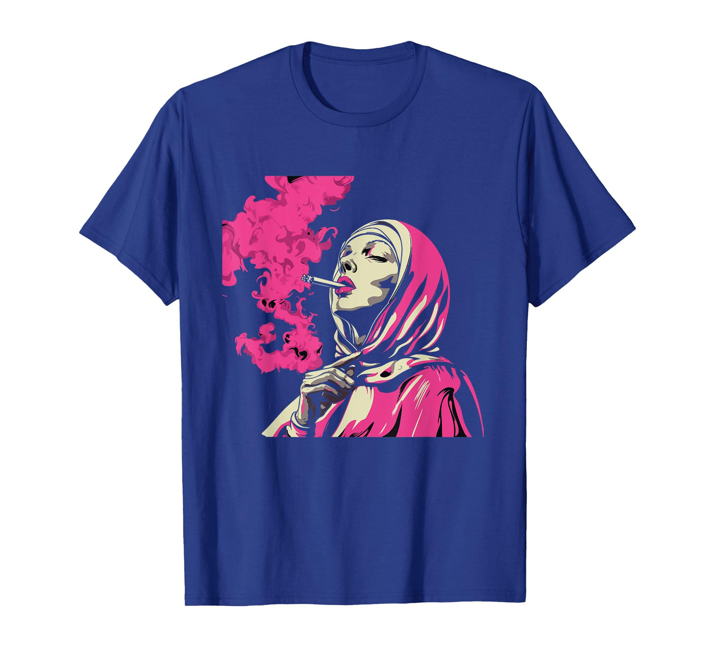 Vibrant Smoking Unholy Nun Woman Streetware Men Women T-Shirt