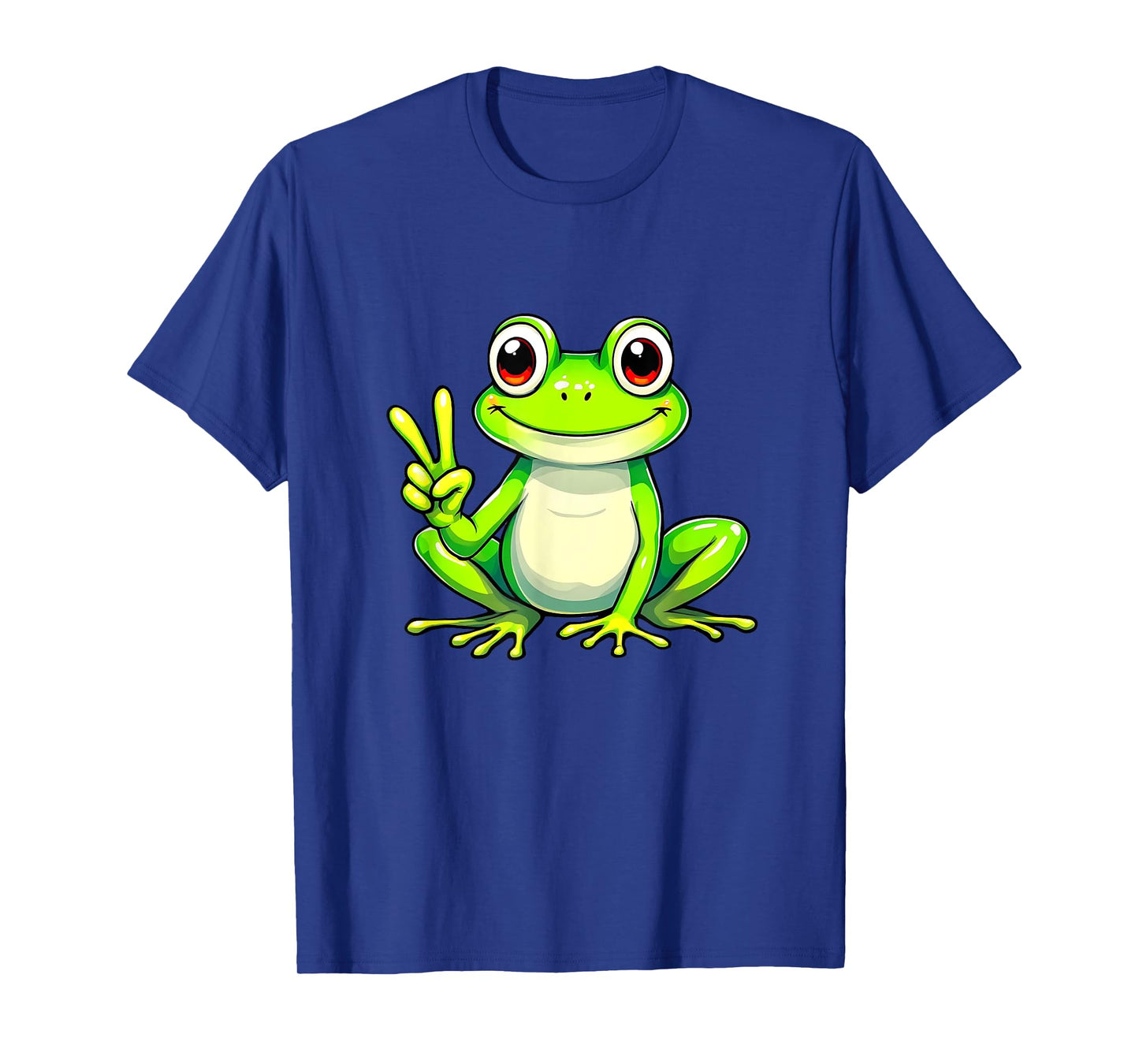 Funny Frog Peace Hand Sign Men Women Girls Boys Kids T-Shirt