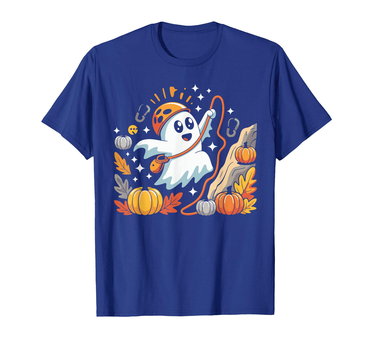 Halloween Rock Climbing Ghost Costume Fall Outdoors Men Boys T-Shirt