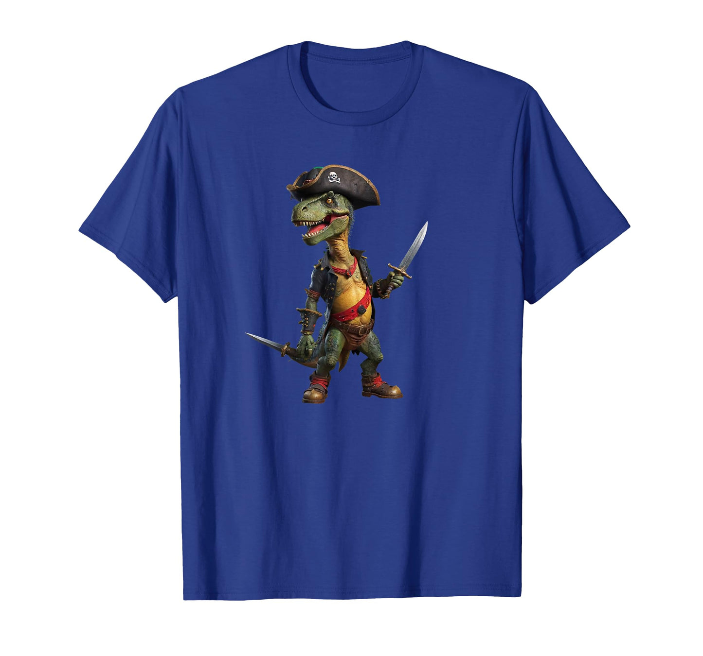 Funny Halloween Boys Kids Men Toddlers Dinosaur Trex Pirate T-Shirt