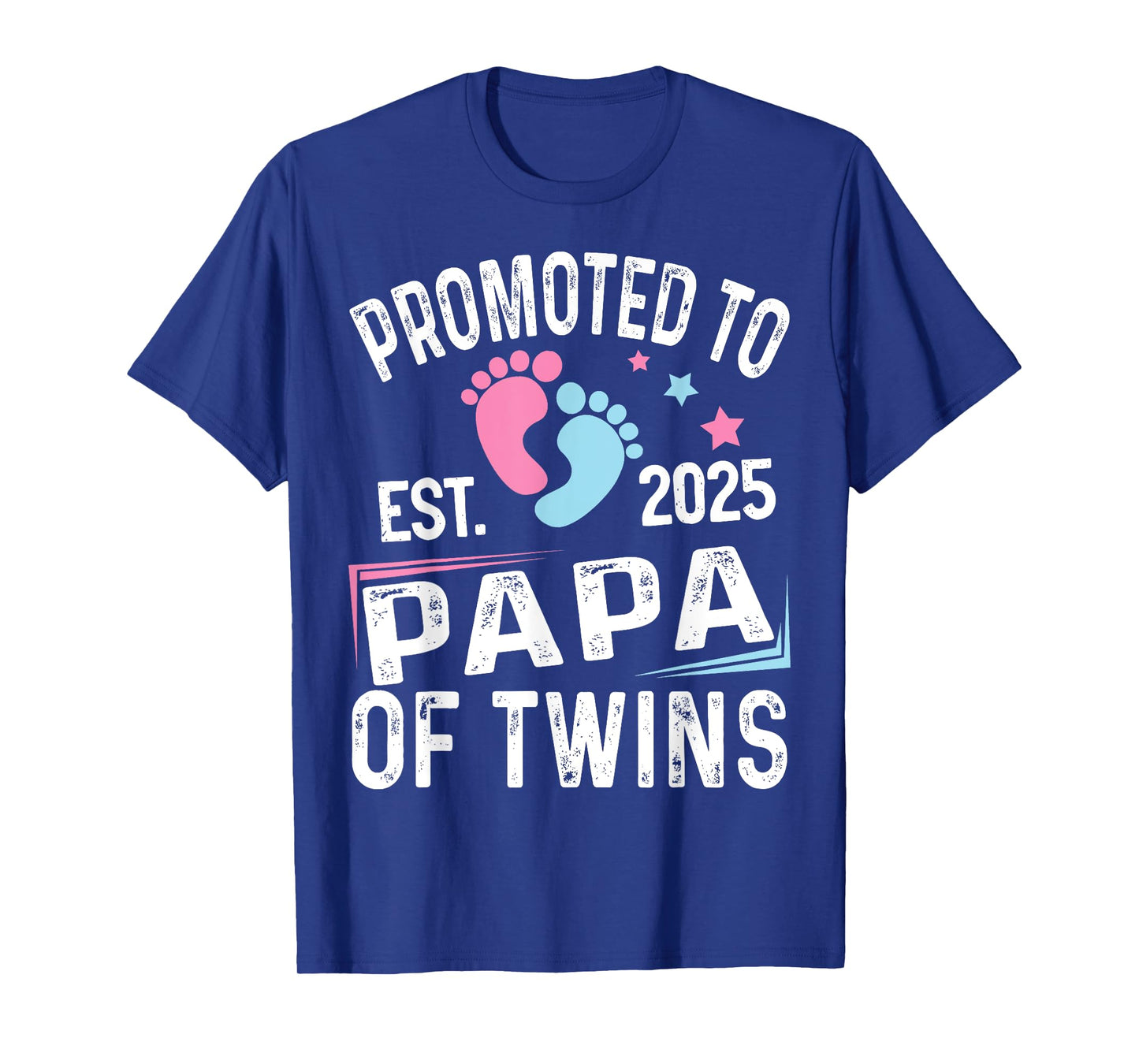 Promoted To Papa Of Twins Est 2025 Baby Shower T-Shirt