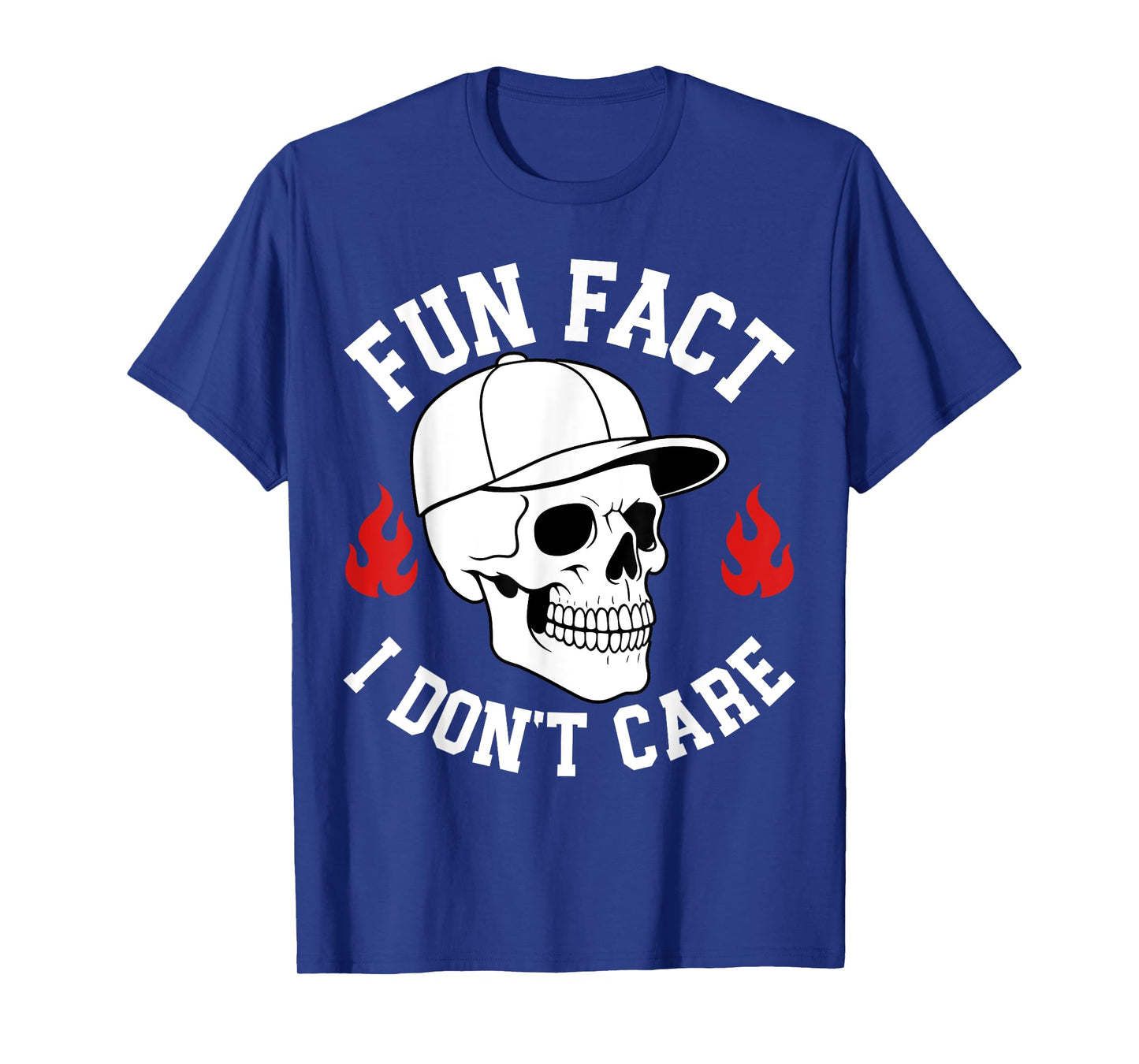Funny Fun Fact I Don't Care Skeleton Sarcastic Adult Humor T-Shirt