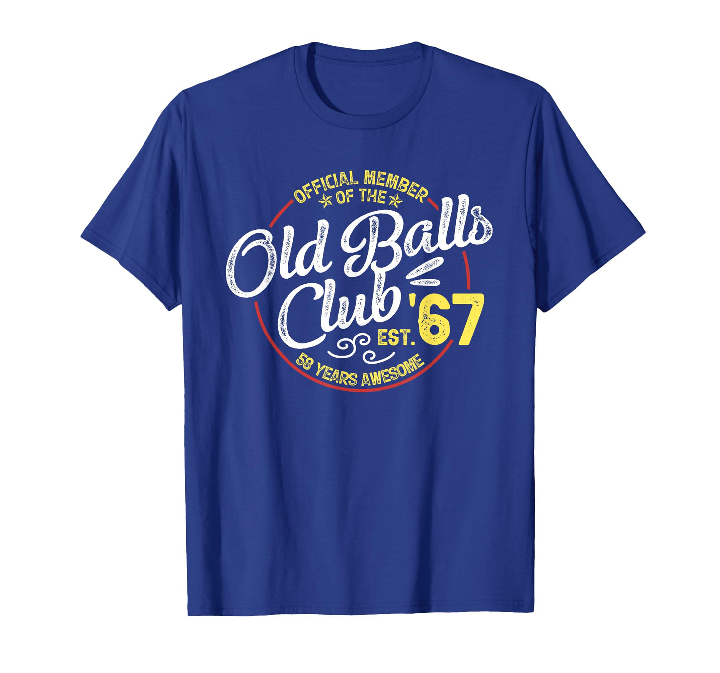 Vintage 58th Birthday Old Balls Club 1967 for Old Man T-Shirt