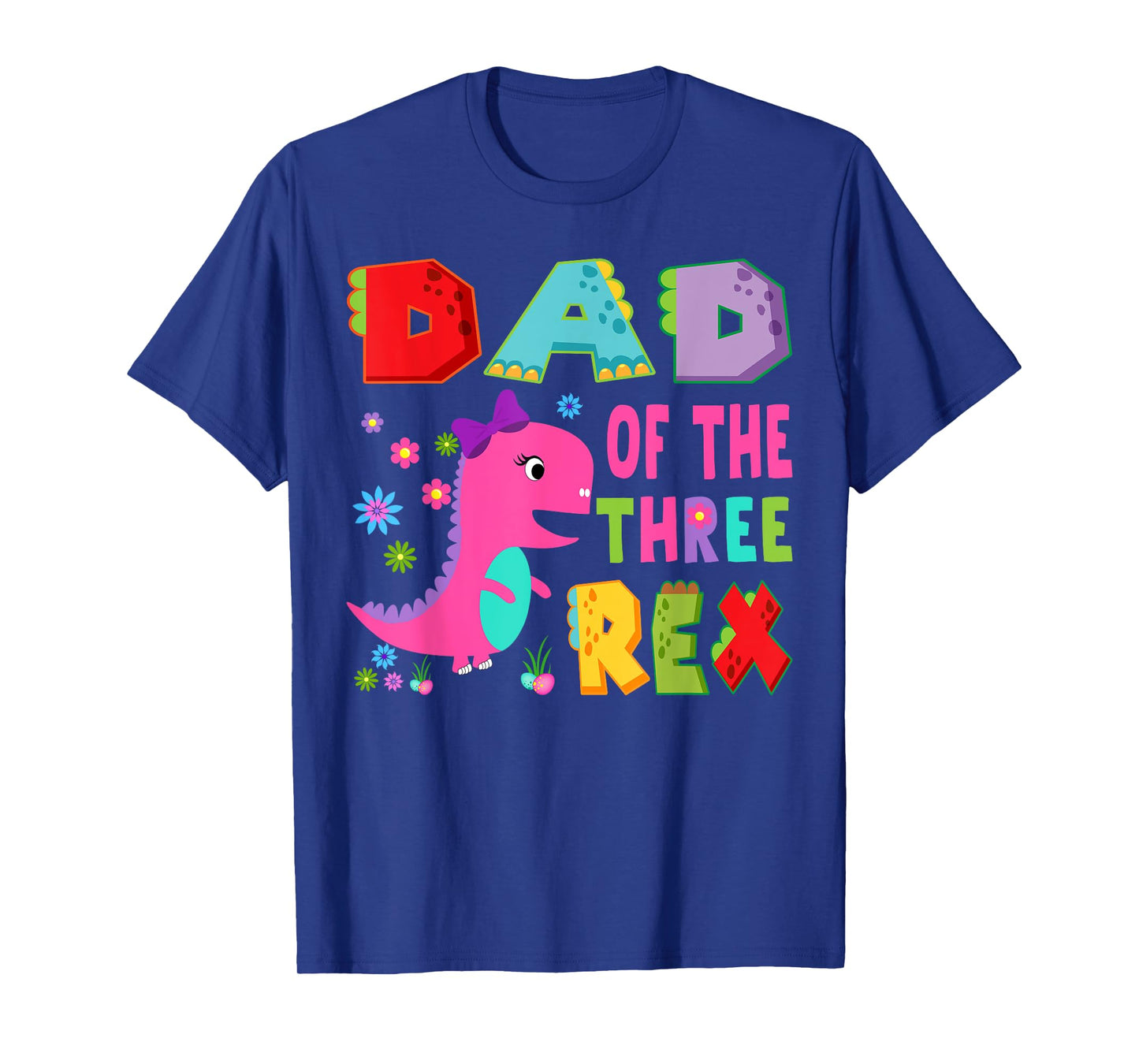 Dad Of The Three Rex 3Rd Birthday Boy Dinosaur T-Rex T-Shirt