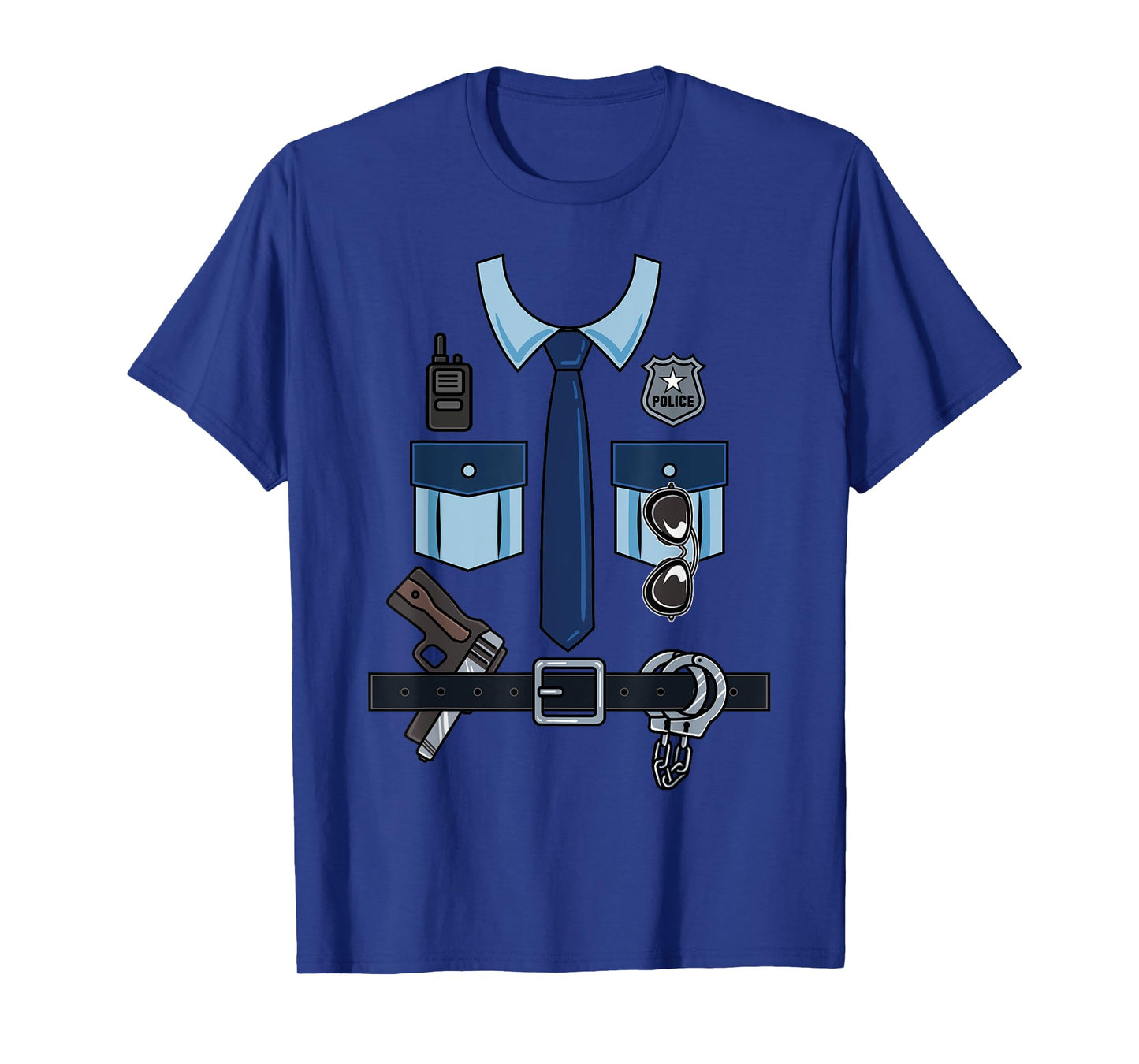 Halloween Policeman Costume Police Officer Cop Uniform Funny T-Shirt