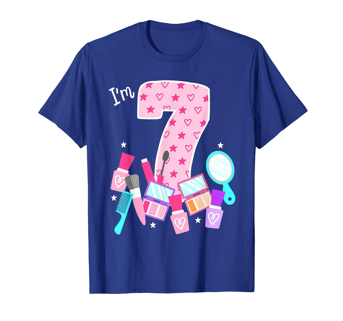 Spa Birthday Party I'm 7 Girls Makeup 7th Bday Kids Toddlers T-Shirt