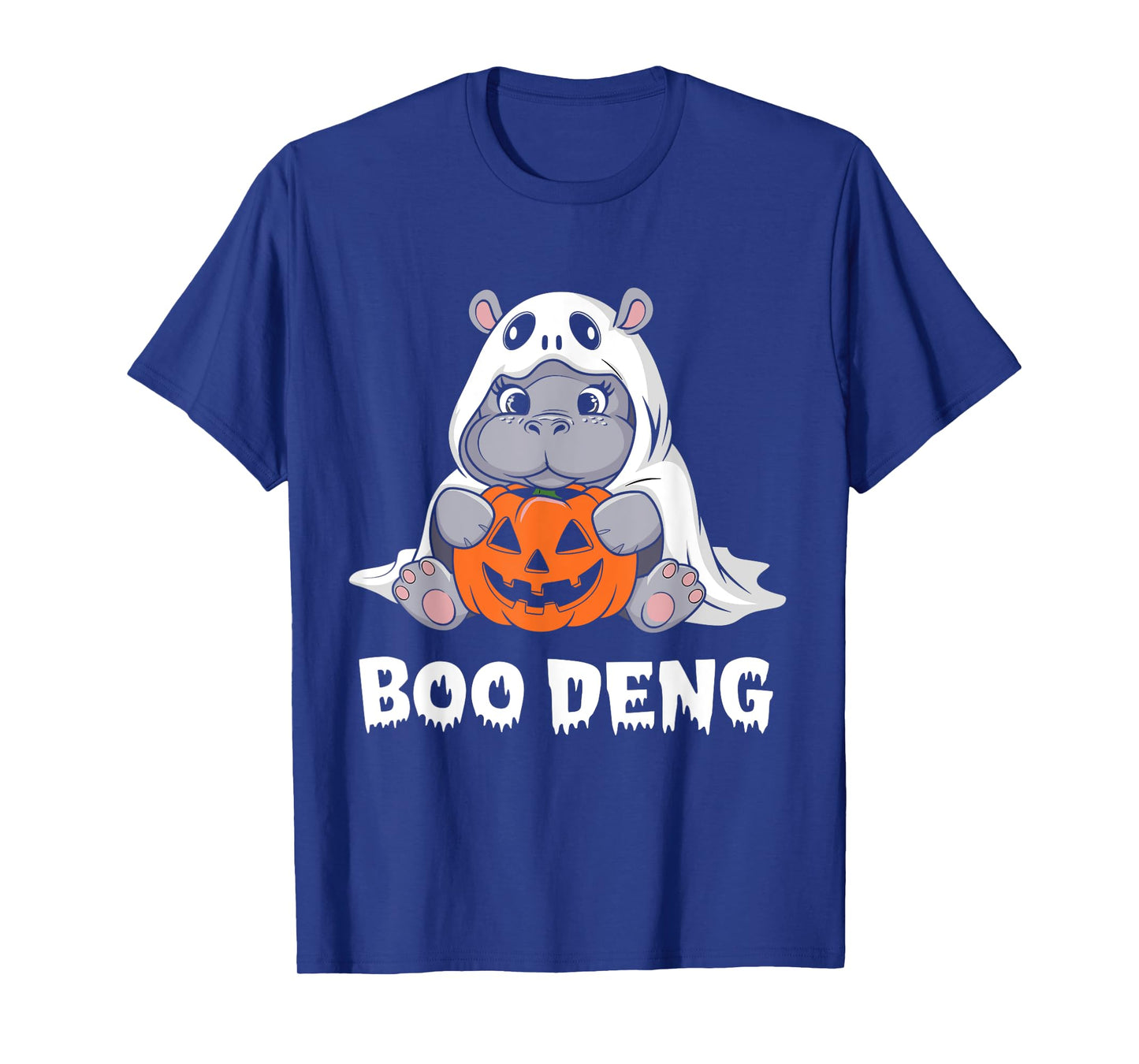 Funny Halloween Moo Deng Baby Hippo Boo Deng Ghost Costume T-Shirt