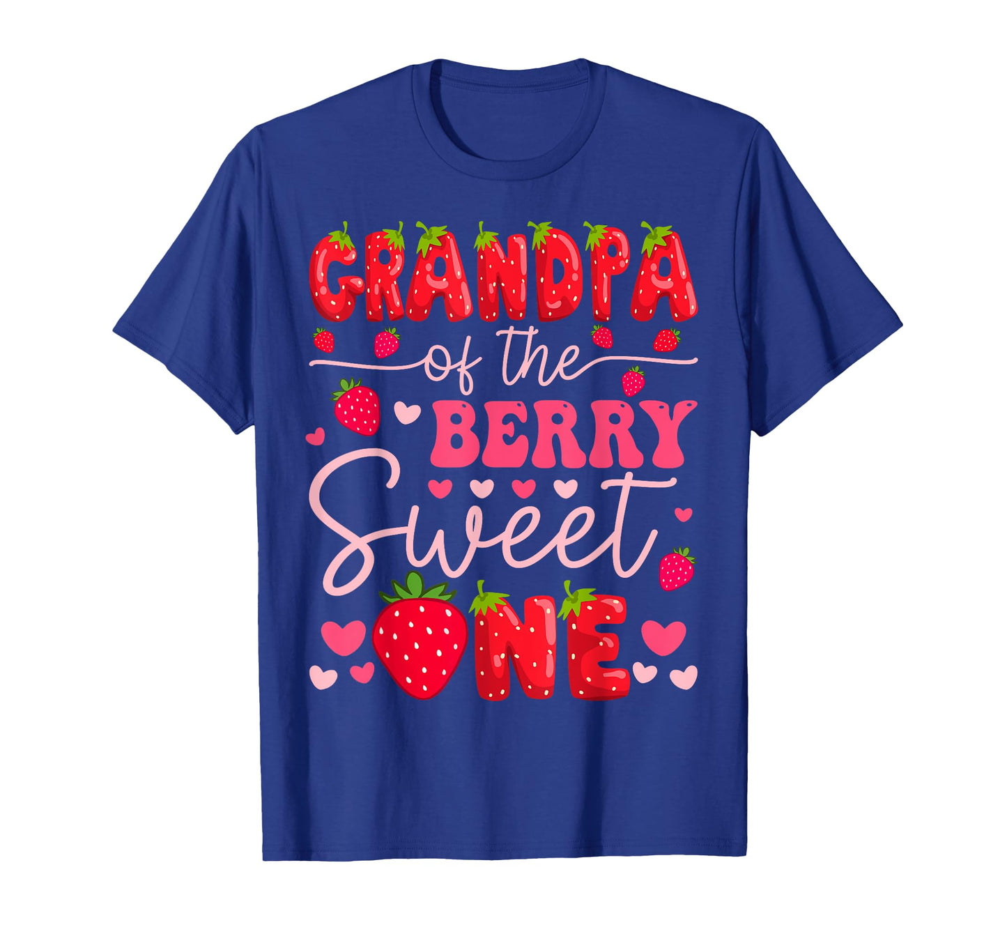 Grandpa Of The Berry Sweet One Strawberry 1St Birthday Girl T-Shirt