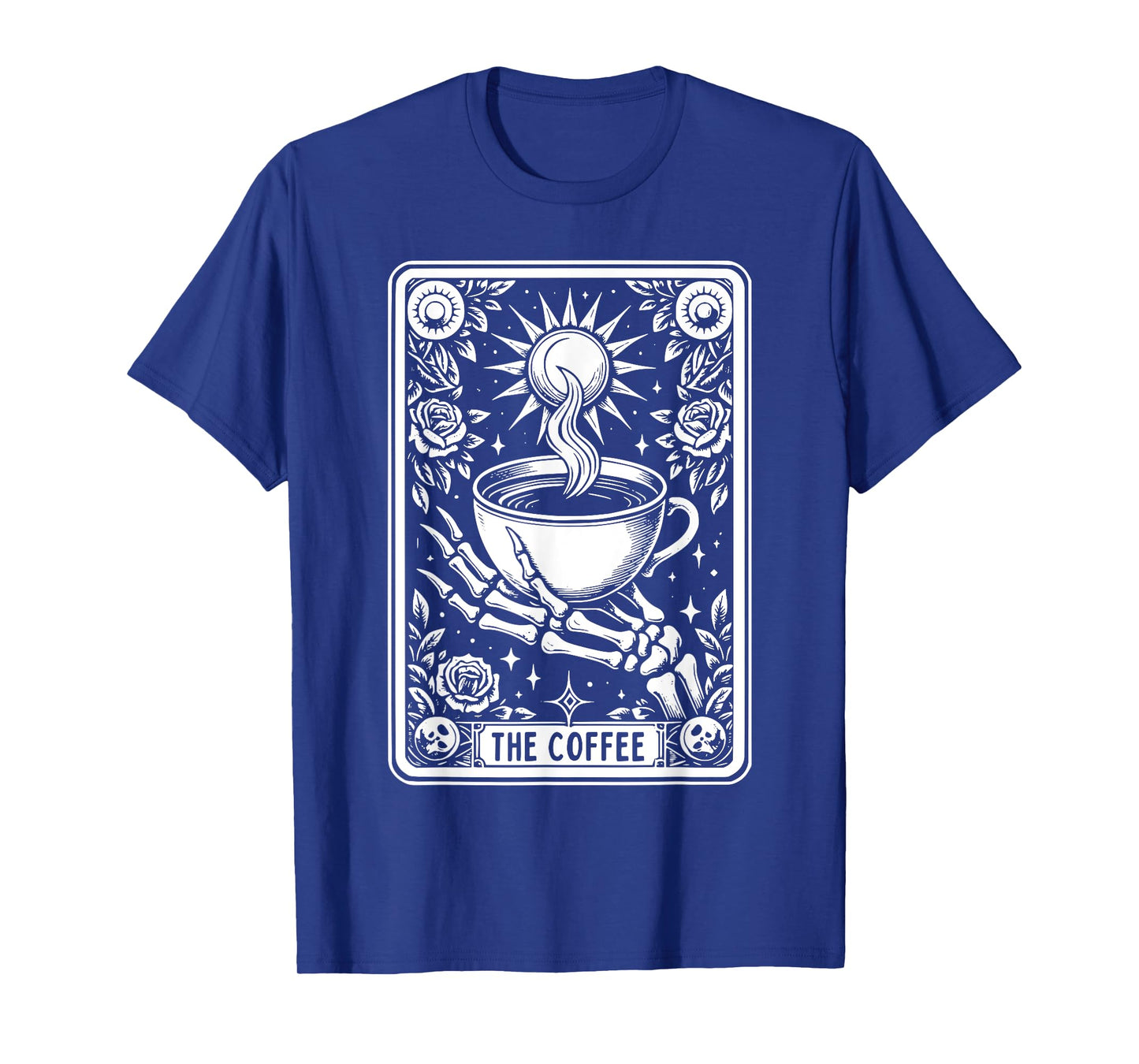 The Coffee Tarot Cards Skeleton Coffee Gifts Tarot Card T-Shirt