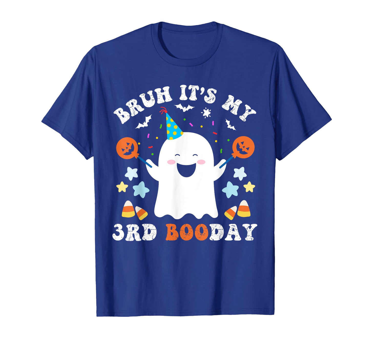 Bruh It's My 3rd Boo Day-Funny Halloween Ghost Birthday Kids T-Shirt