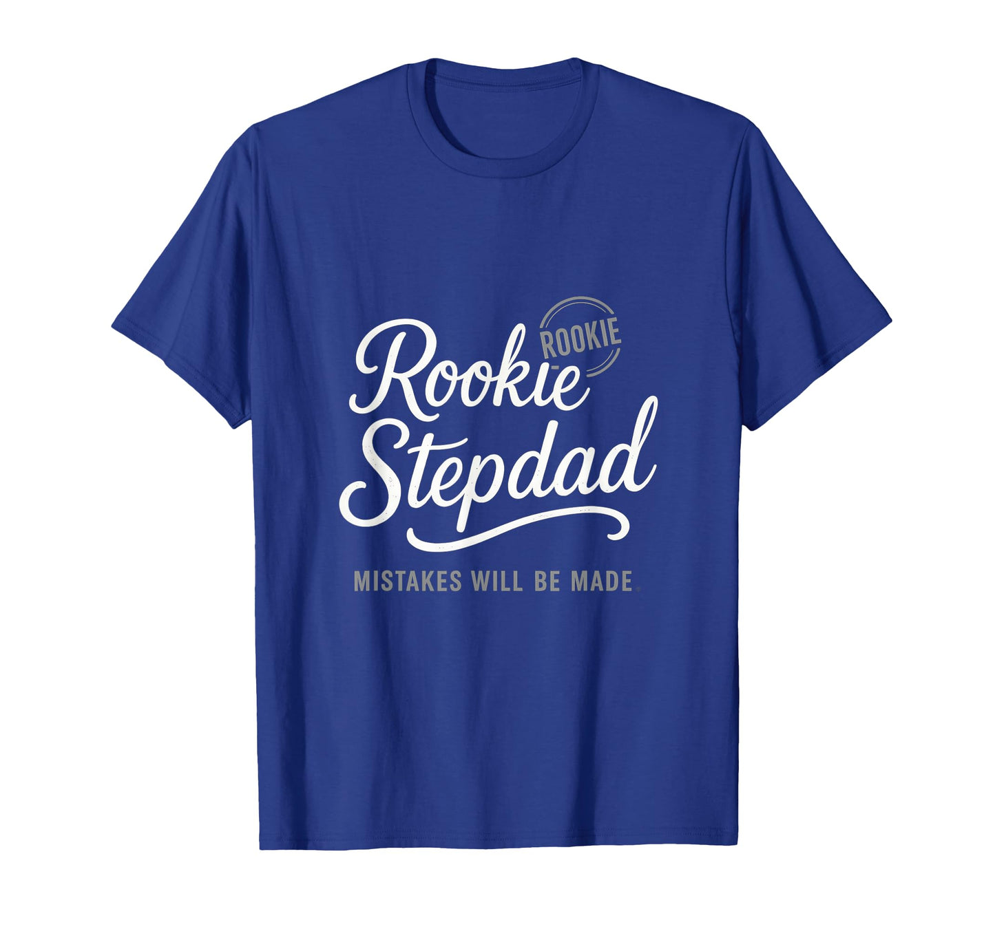 Rookie Stepdad Whimsical Script White & Mint Stamp Print T-Shirt