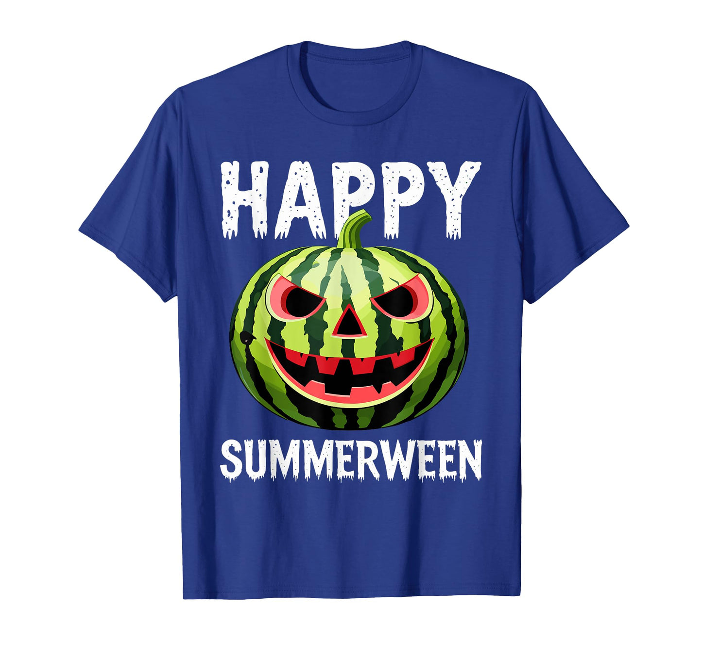 Watermelon Jackolantern Summer Halloween Happy Summerween T-Shirt