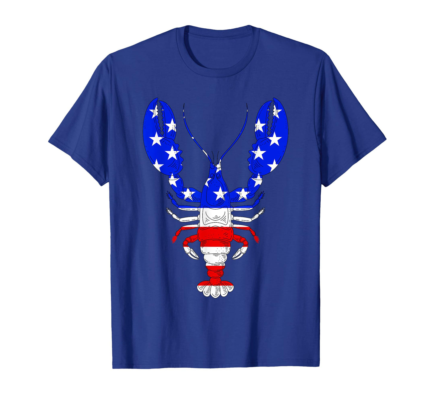 American Blue, White and Red Cool Lobsters Design T-Shirt