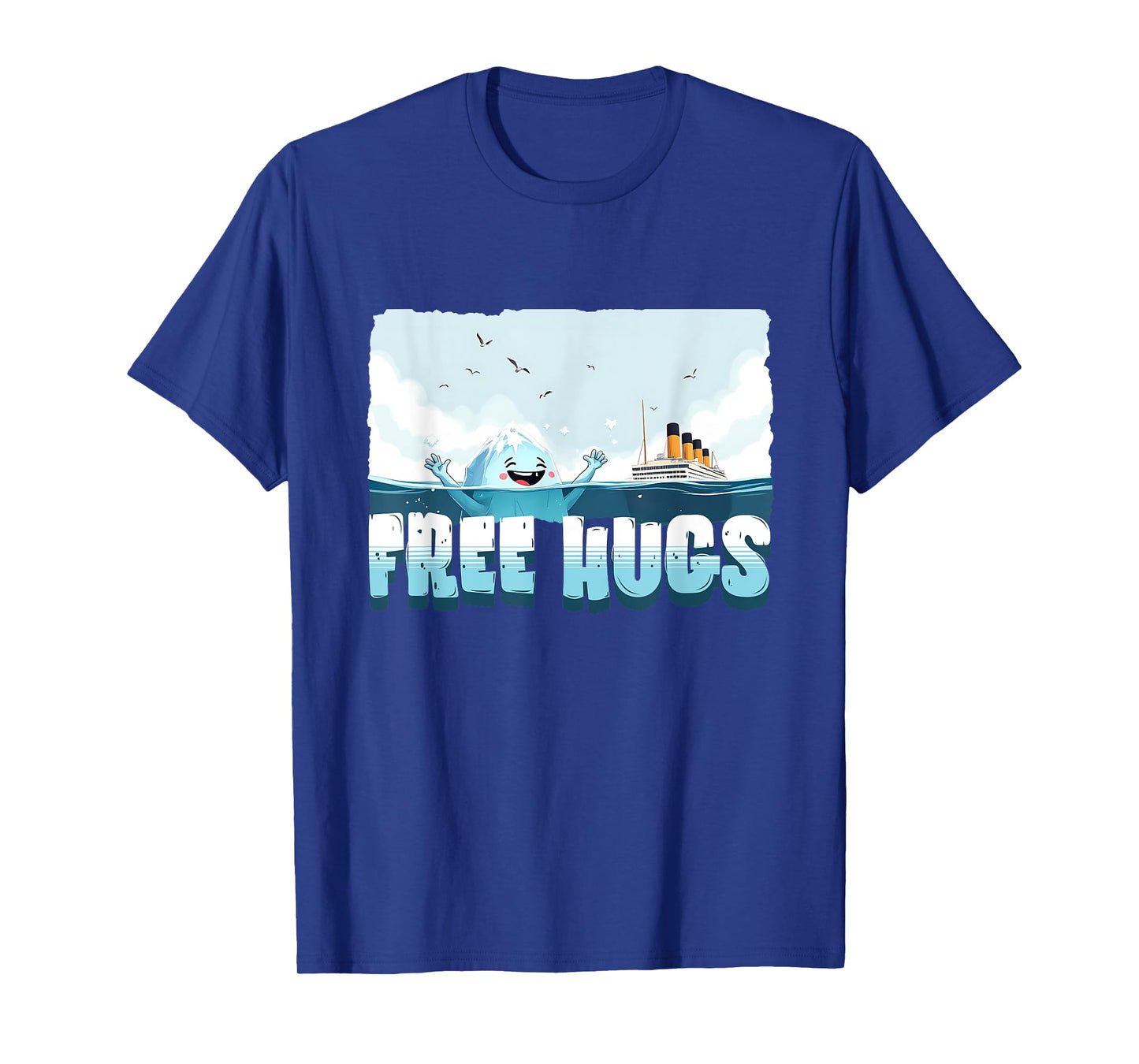 Free Hugs Funny Iceberg Cruise Ship Titanic Boys Girls Kids T-Shirt