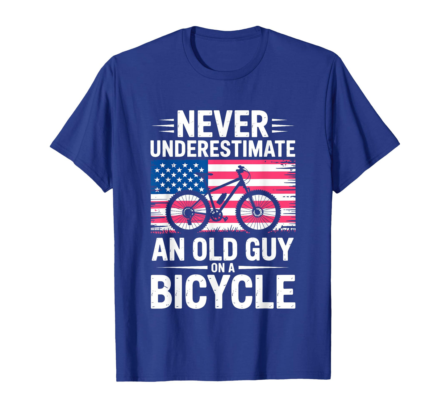Vintage Funny Never Underestimate An Old Guy On A Bicycle T-Shirt