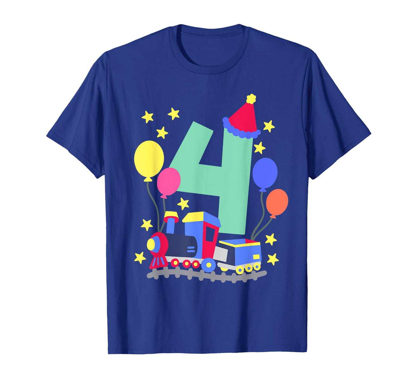 4th Birthday Train Lovers I'm 4 Boys Kids Four Years Old T-Shirt