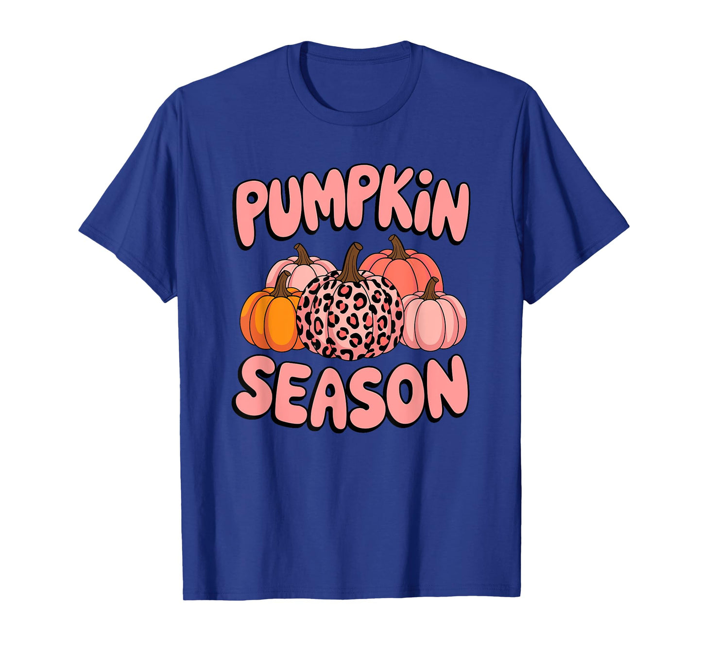 Pumpkin Season Halloween Pink Pumpkin Leopard Cheetah Print T-Shirt