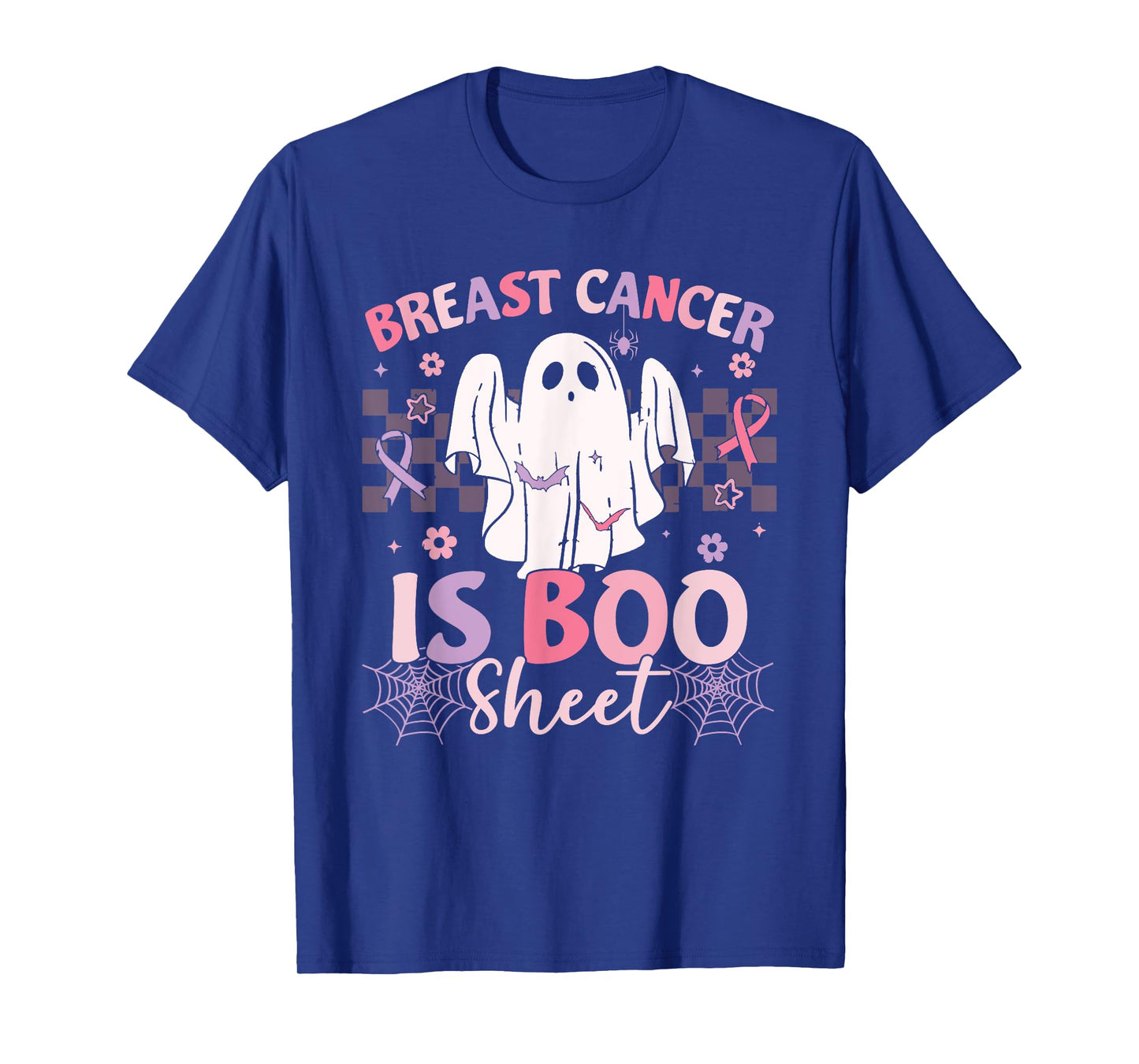 Groovy Breast Cancer Is Boo Sheet Halloween Breast Cancer T-Shirt