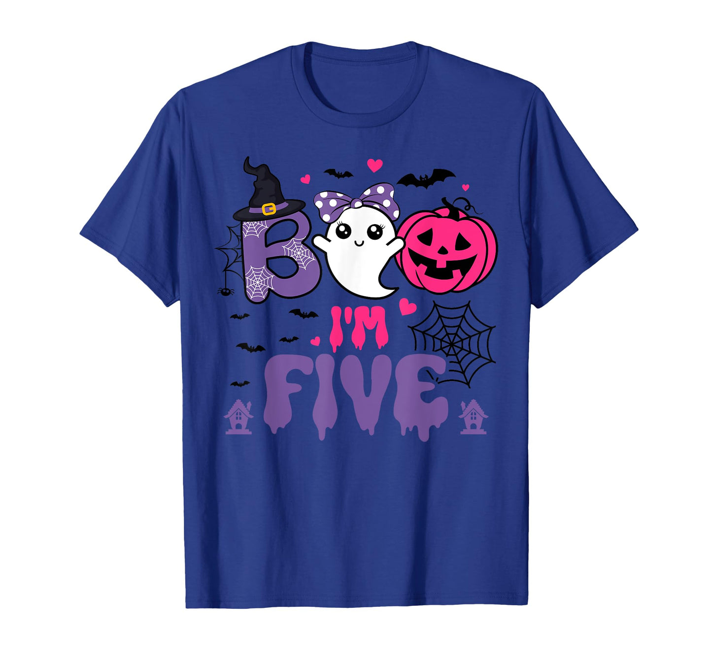 Boo I'm Five Spooky Halloween Toddlers 5th Birthday Party T-Shirt