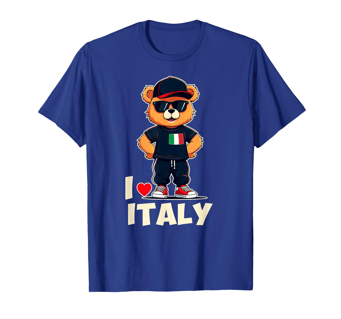 Italian Flag Teddy Bear I Love Italy T-Shirt