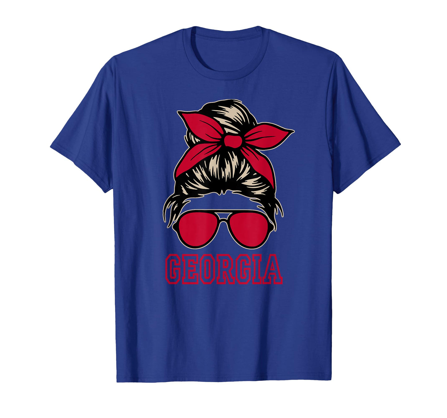 Georgia Women Girls Mom Messy Bun Hair. T-Shirt
