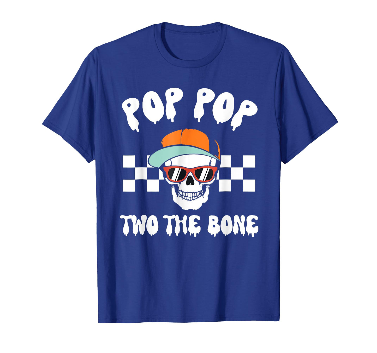 Pop Pop Two The Bone Skeleton Halloween 2nd Birthday Poppy T-Shirt