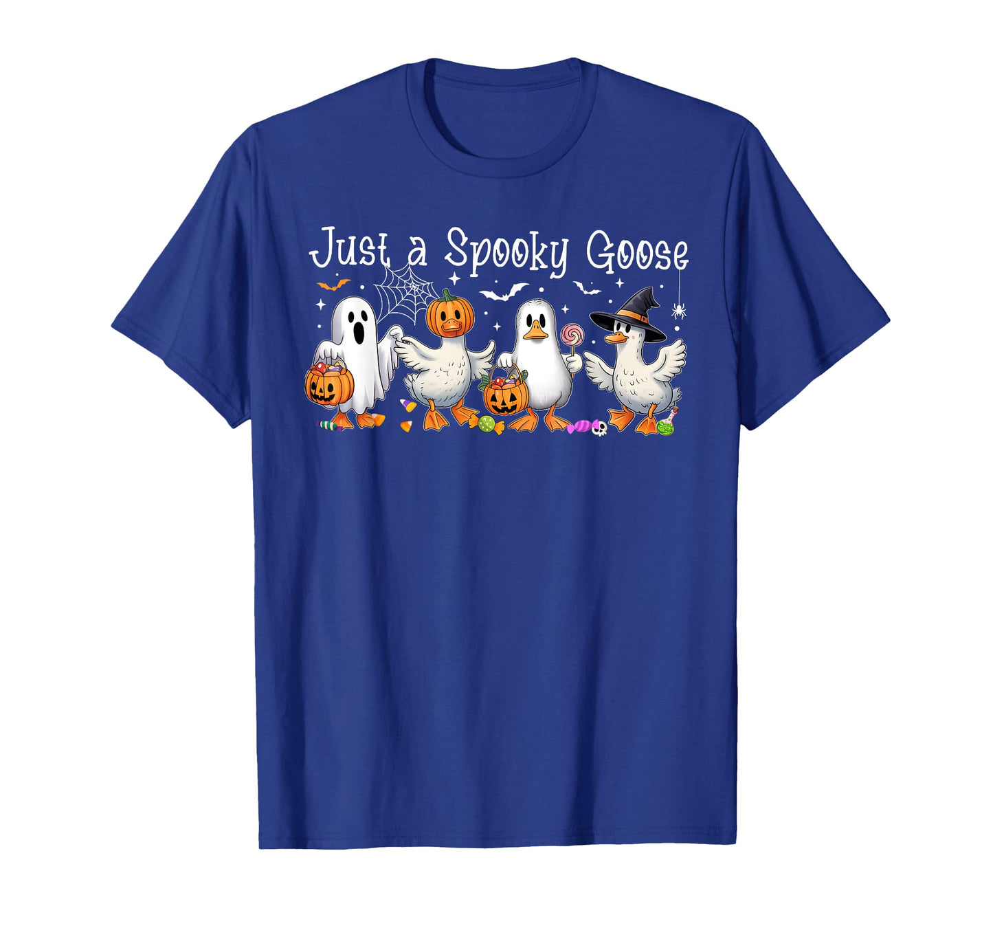 Just A Spooky Goose Halloween Cute Ghost Goose Spooky Goose T-Shirt