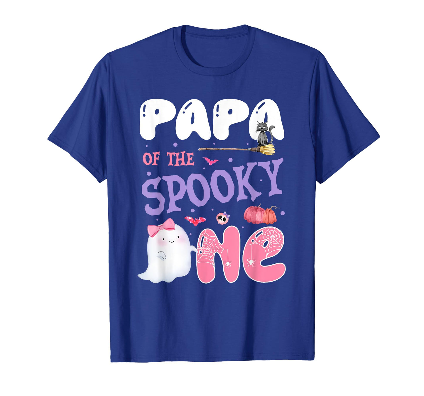 Papa Of The Spooky One 1st Birthday Halloween Pink Ghost T-Shirt
