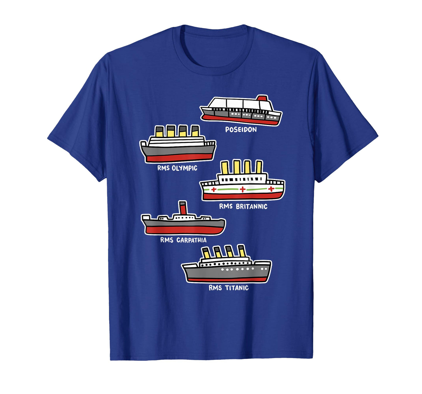 Famous Cruise Ship RMS Titanic Britanic Poseidon Carpathia T-Shirt