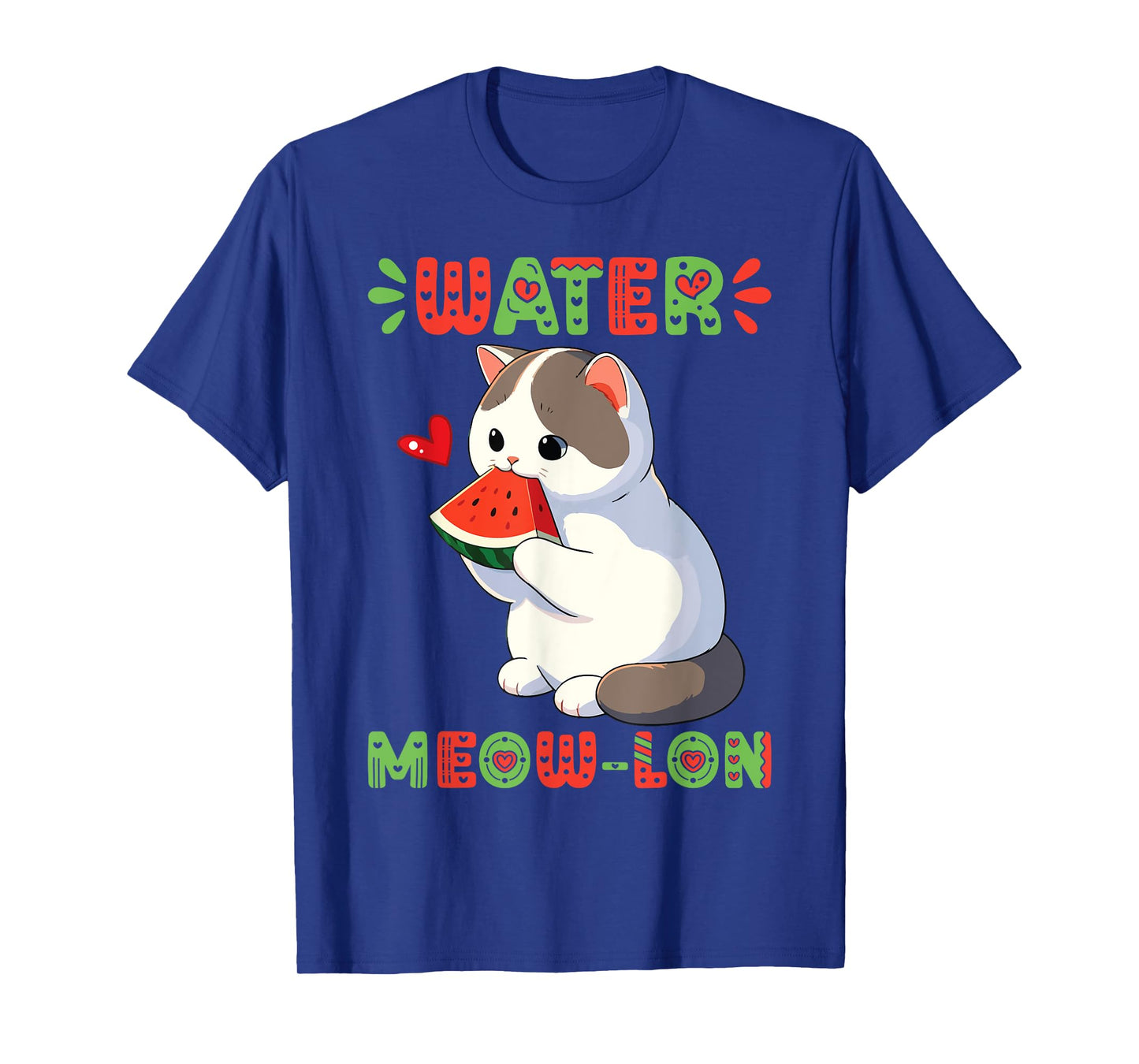 Munchkin Cat Eating Watermelon Summer Vibes Watermeowlon Day Men Women Kids T-Shirt